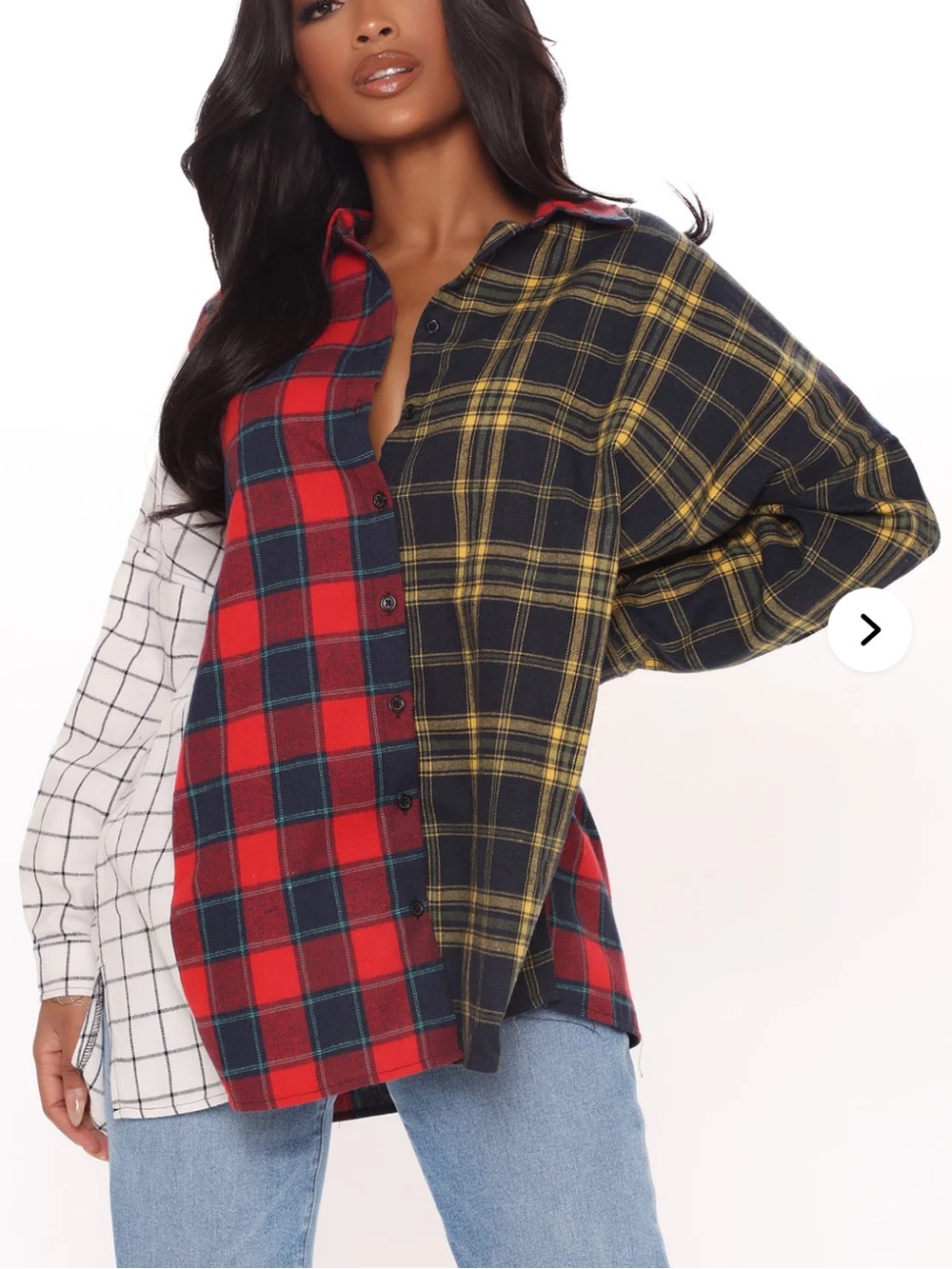 Fashion Nova mixed emotions mixed feelings flannel top shirt blouse size XS - Picture 1 of 5